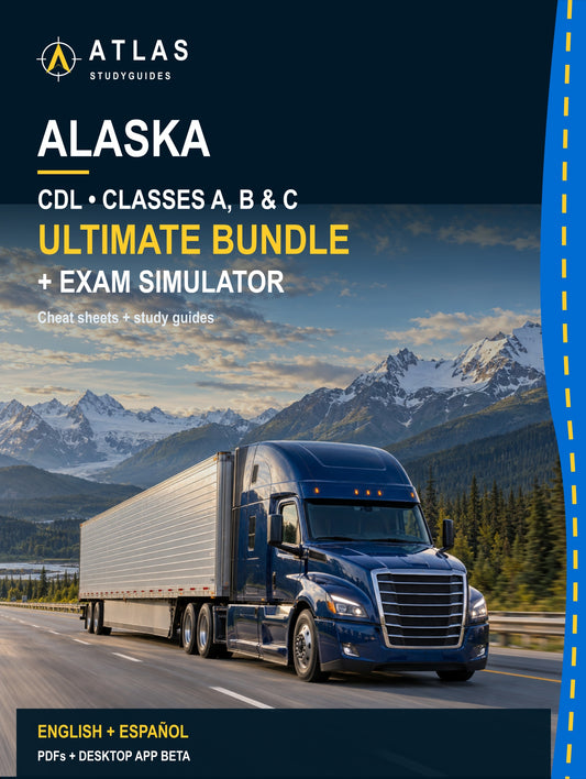 Alaska Ultimate ABC CDL Bundle — Cheat Sheets + Study Guides + Exam Simulator