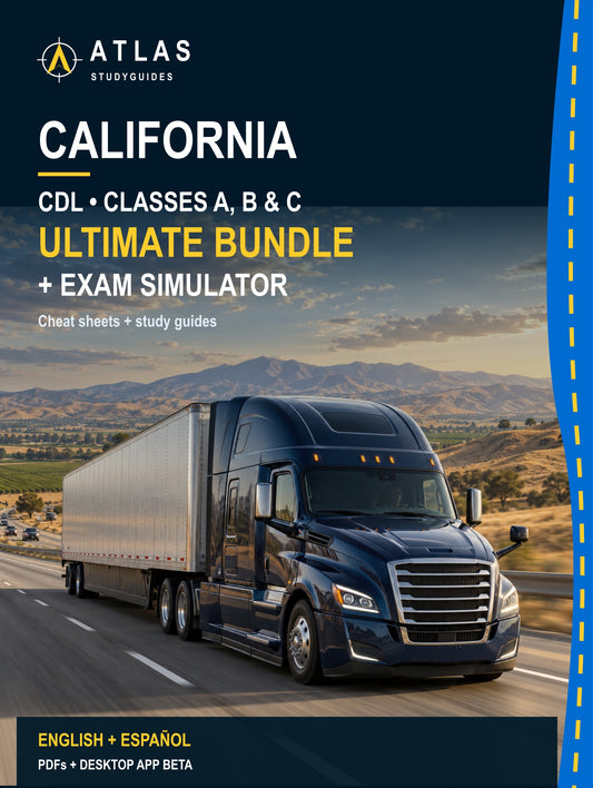 California Ultimate ABC CDL Bundle — Cheat Sheets + Study Guides + Exam Simulator