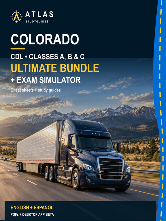 Colorado Ultimate ABC CDL Bundle — Cheat Sheets + Study Guides + Exam Simulator