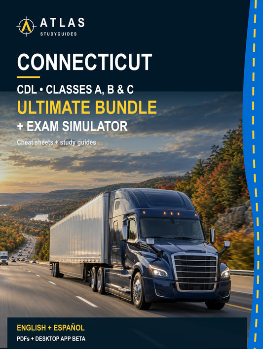 Connecticut Ultimate ABC CDL Bundle — Cheat Sheets + Study Guides + Exam Simulator