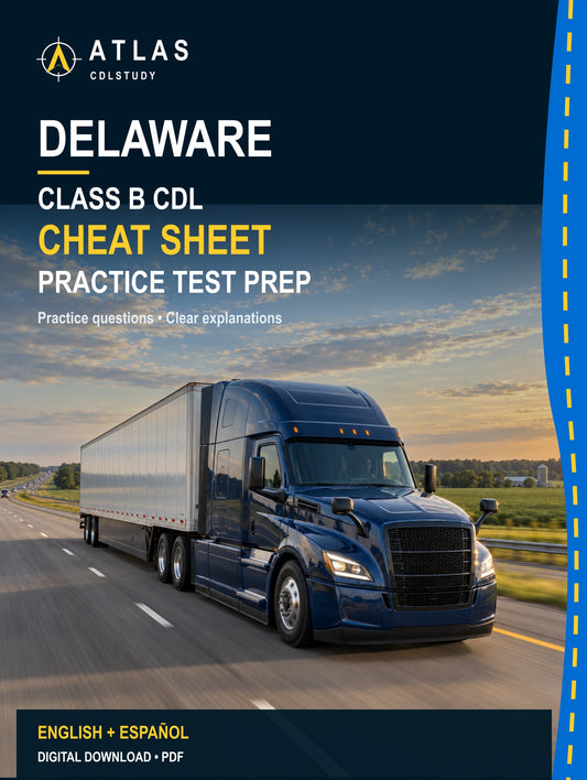 Delaware Class B CDL Cheat Sheet (English + Spanish)
