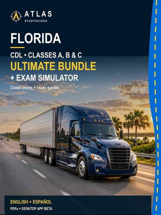 Florida Ultimate ABC CDL Bundle — Cheat Sheets + Study Guides + Exam Simulator