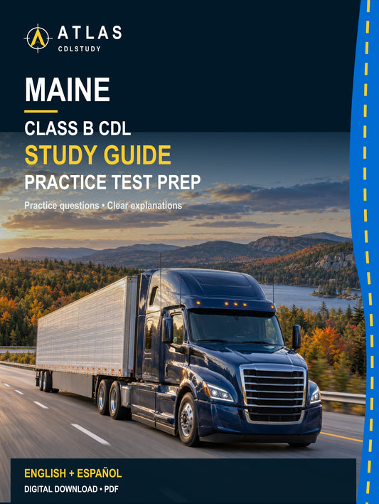 Maine Class B CDL Study Guide (English + Spanish)