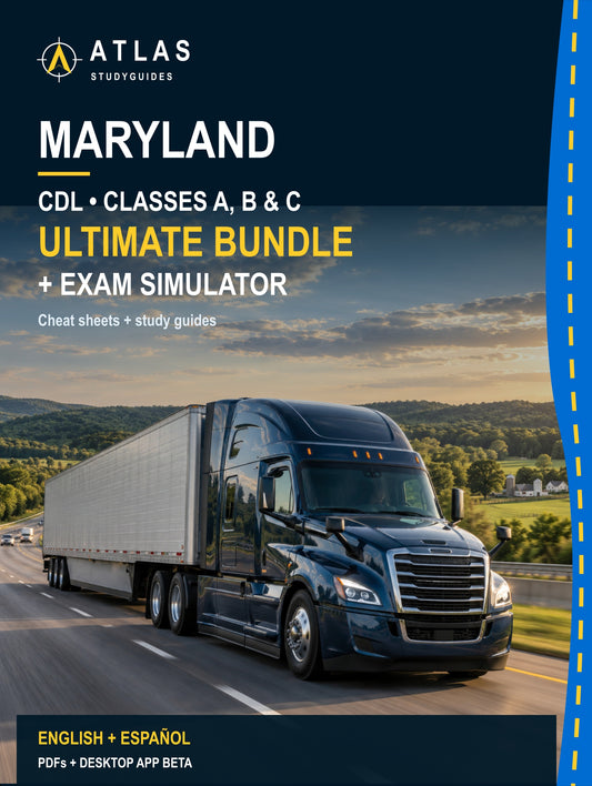 Maryland Ultimate ABC CDL Bundle — Cheat Sheets + Study Guides + Exam Simulator