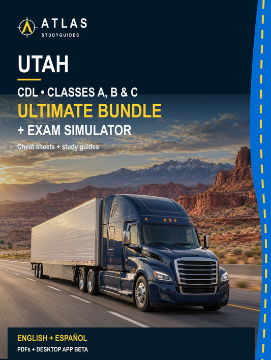 Utah Ultimate ABC CDL Bundle — Cheat Sheets + Study Guides + Exam Simulator