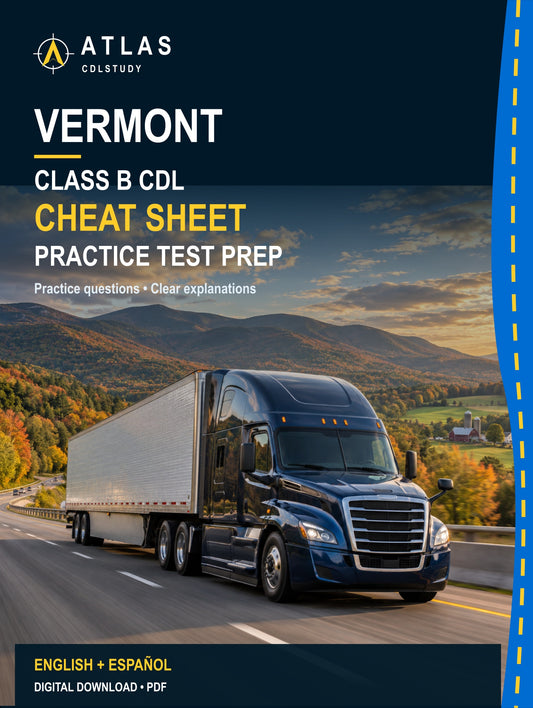 Vermont Class B CDL Cheat Sheet (English + Spanish)