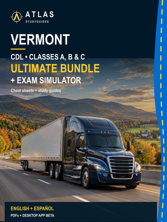 Vermont Ultimate ABC CDL Bundle — Cheat Sheets + Study Guides + Exam Simulator