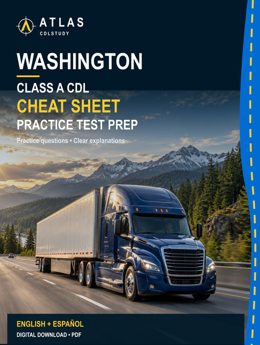 Washington Class A CDL Cheat Sheet (English + Spanish)