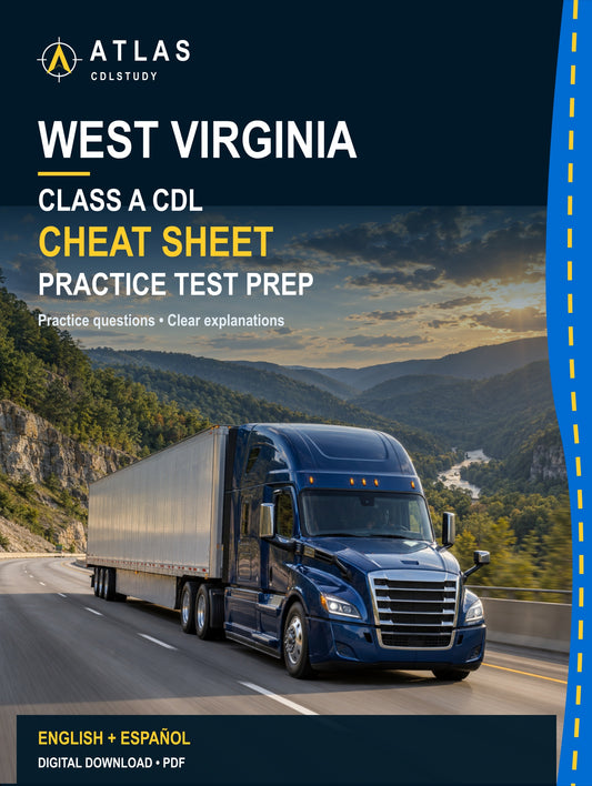 West Virginia Class A CDL Cheat Sheet (English + Spanish)